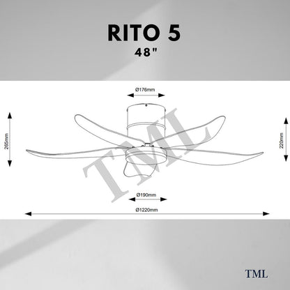 Fanco Smart RITO 3 RITO 5 Black White Pine Wood Ceiling Fan 3 Blades 5 Blades 4HOME SINGAPORE - 4HOME