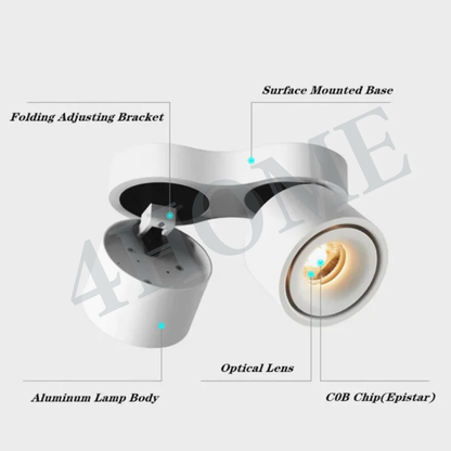 Premium White Black Single Head Double Head Halo Cylindrical Spotlight Surface Mounted Downlight 4HOME SINGAPORE - 4HOME