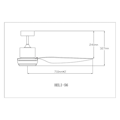 Fanco Heli Ceiling Fan with LED Light 56inch 66inch (Installation available) 4HOME SINGAPORE - 4HOME