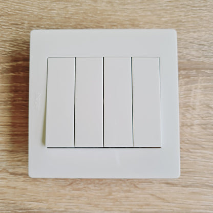 Hager 4Gang 4G 4G1W 4G2W Quadruple Wall Switch White 4HOME SINGAPORE - 4HOME