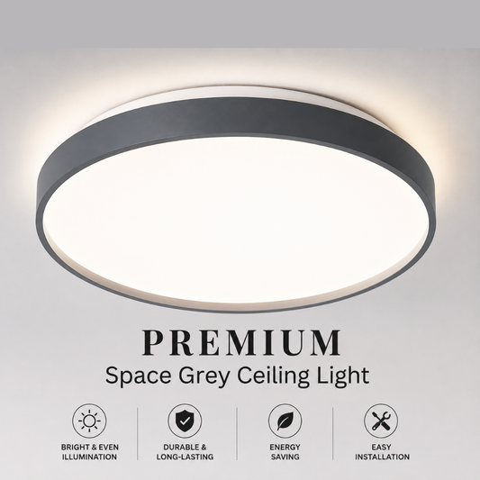 A modern space grey ceiling light Twist and turn minimalist led