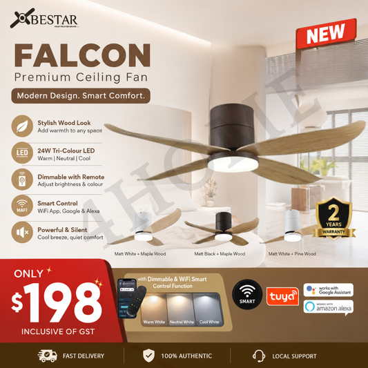 Bestar Falcon Smart DC Ceiling Fan 36" 46" 52" 