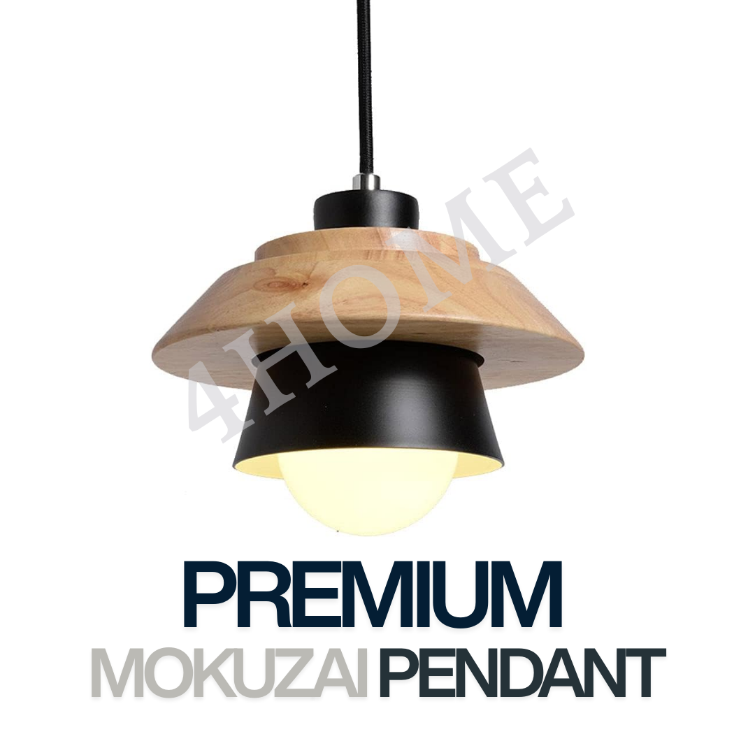 Black Modern Wooden Hanging Ceiling Lamp