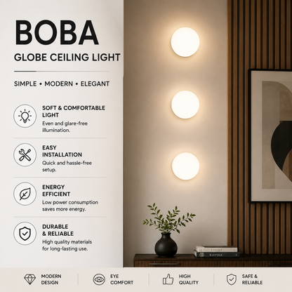 Boba Round Globe Wall Light Baseless design