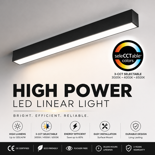 Premium High Power 50W LED linear light surface ceiling light mount recessed type island kitchen office