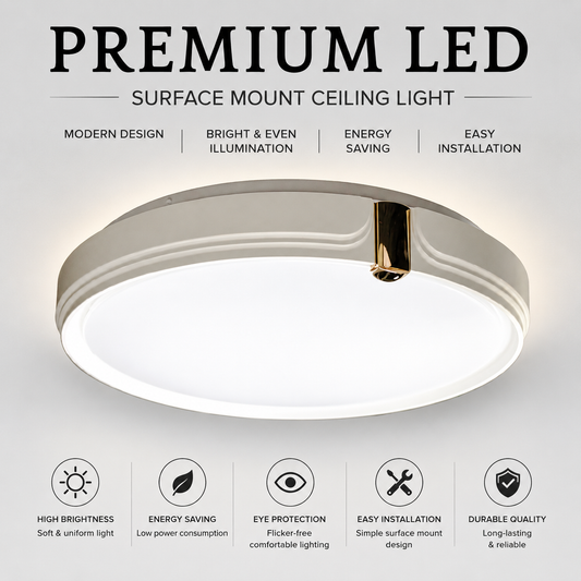 White with Gold twist and turn LED Ceiling Light