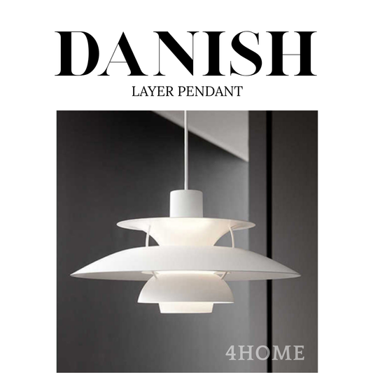 Danish White Layer Pendant Light Modern Nordic Hanging Lamp E27 