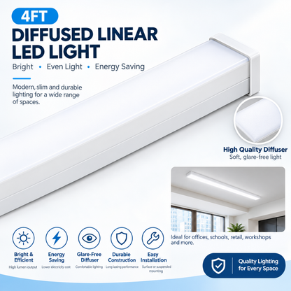 Diffused Linear LED Light 4ft