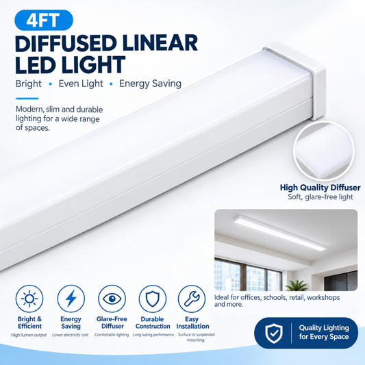 Diffused Linear LED Light 4ft
