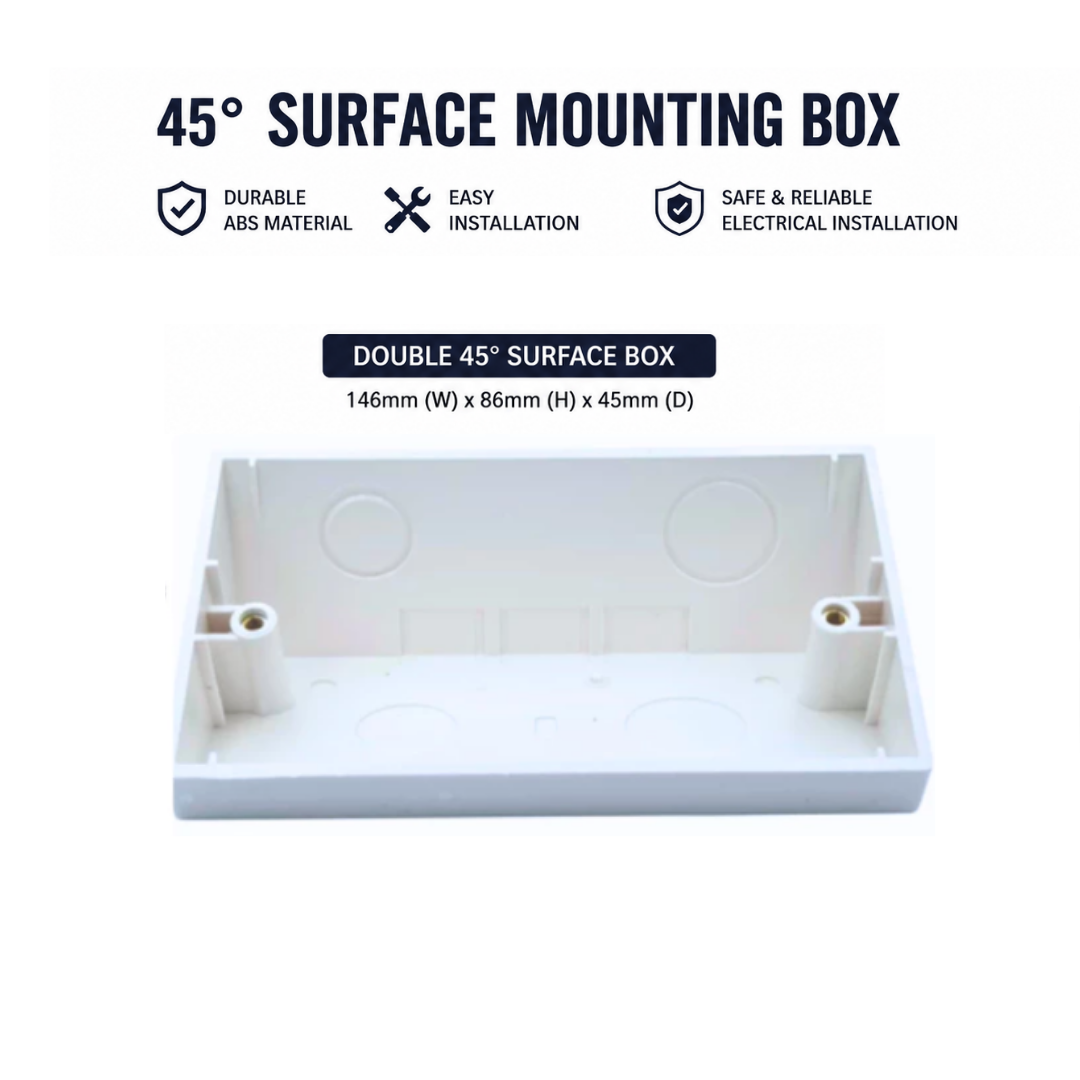 Double 45degree PVC Mounting Box 4HOME SINGAPORE