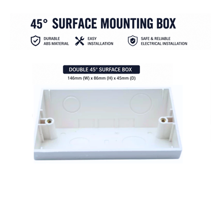 Double 45degree PVC Mounting Box 4HOME SINGAPORE