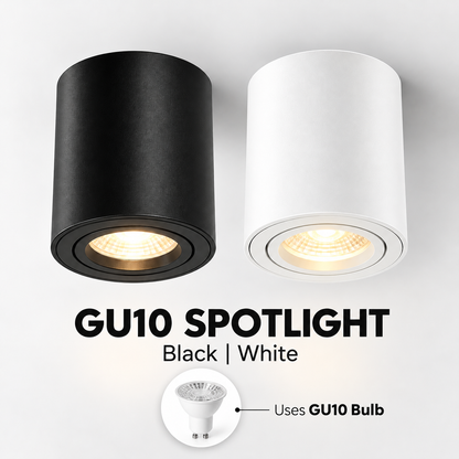 优质 LED GU10 可调聚光灯 圆柱形 黑色 白色 可更换 GU10 可旋转 4HOME 新加坡