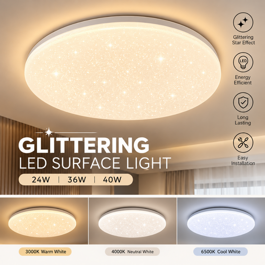 Glittering LED Surface Ceiling Light
