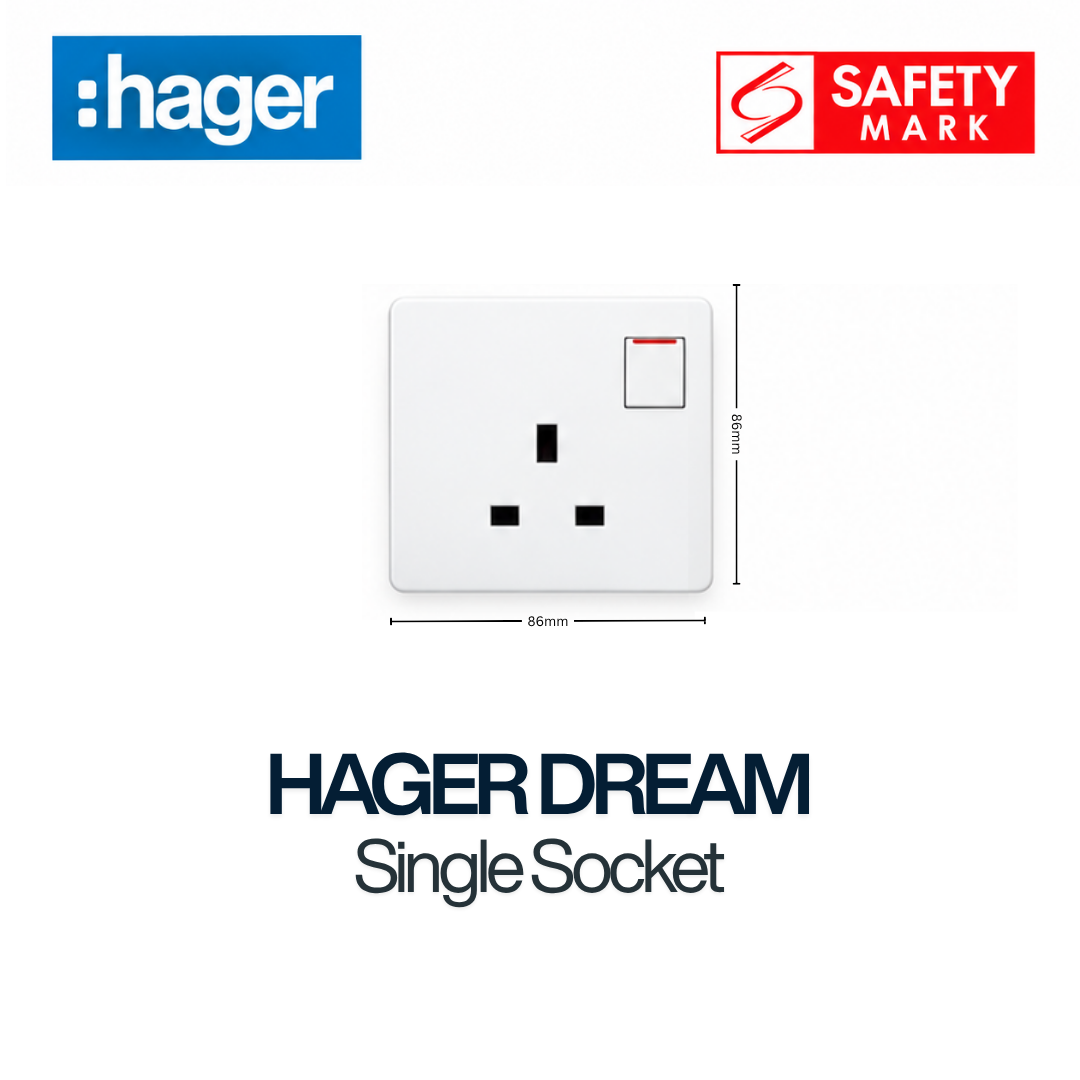 HAGER DREAM WGDS113S 1X13A SWITCHSOCKET OUTLET
