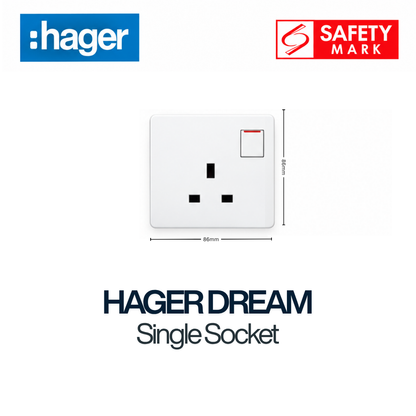 HAGER DREAM WGDS113S 1X13A SWITCHSOCKET OUTLET