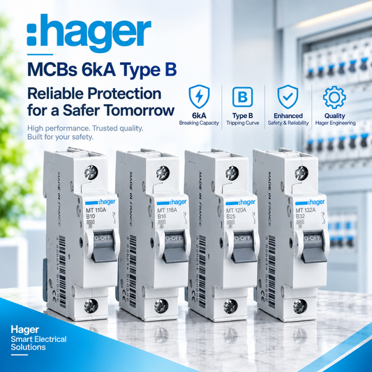 Hager 1P 6kA Type B MCB circuit breaker MT110 MT120 MT116 MT140 MT132