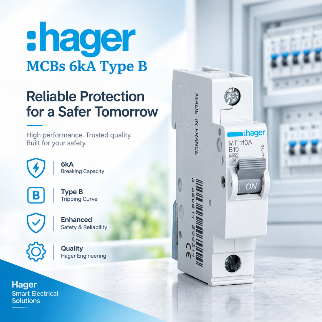 Hager 1P 6kA Type B MCB circuit breaker MT110 1P 6kA MCB Type B