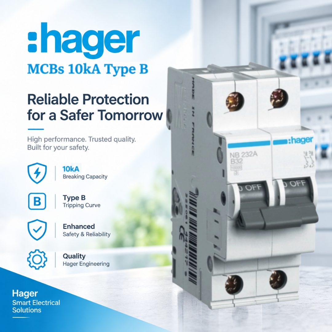 Hager 2P MCB 32A 40A 63A 10kA