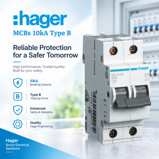 Hager 2P MCB 40A 10kA NB240A