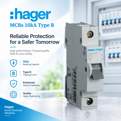 Hager MCB 1P 10kA NB132A 32A