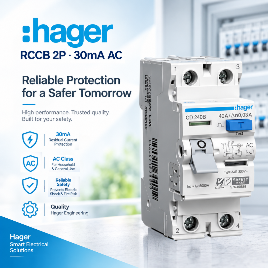 Hager RCCB ELCB CD240B 2P 40A 30mA