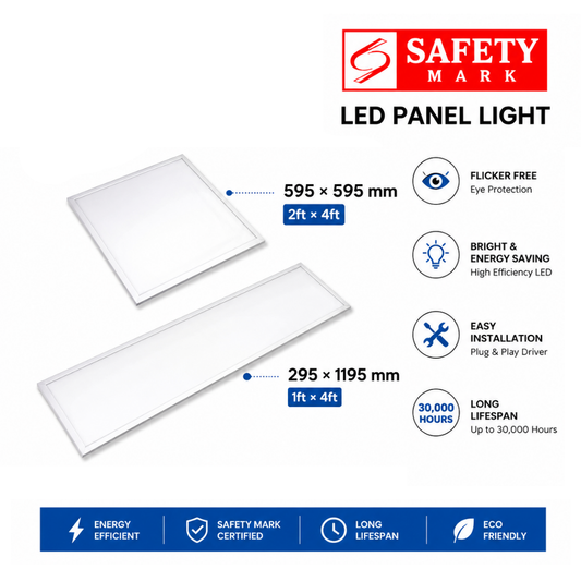LED Panel Light 40W / 80W | Safety Mark Certified | 595x595mm & 1195x595mm & 1195x295mm 
