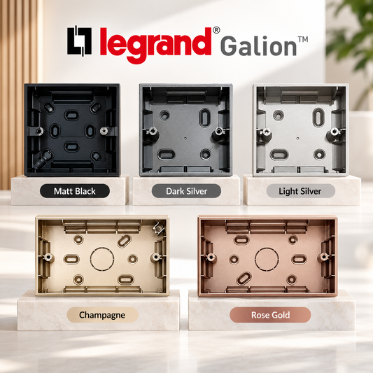 Legrand Galion Mallia Jovia 兼容表面安装盒黑色银色香槟玫瑰金开关插座底座 4HOME 新加坡