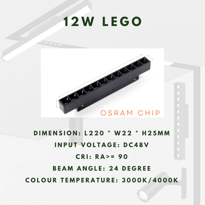 M20 12w lego  48V magnetic track
