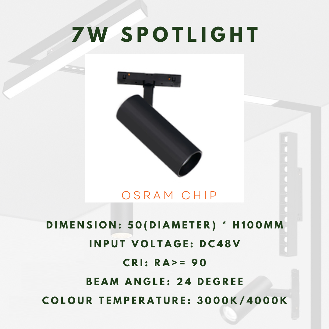 M20 7w track spotlight  48V magnetic track