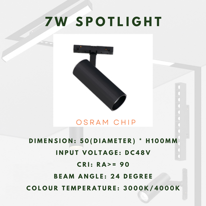M20 7w track spotlight  48V magnetic track
