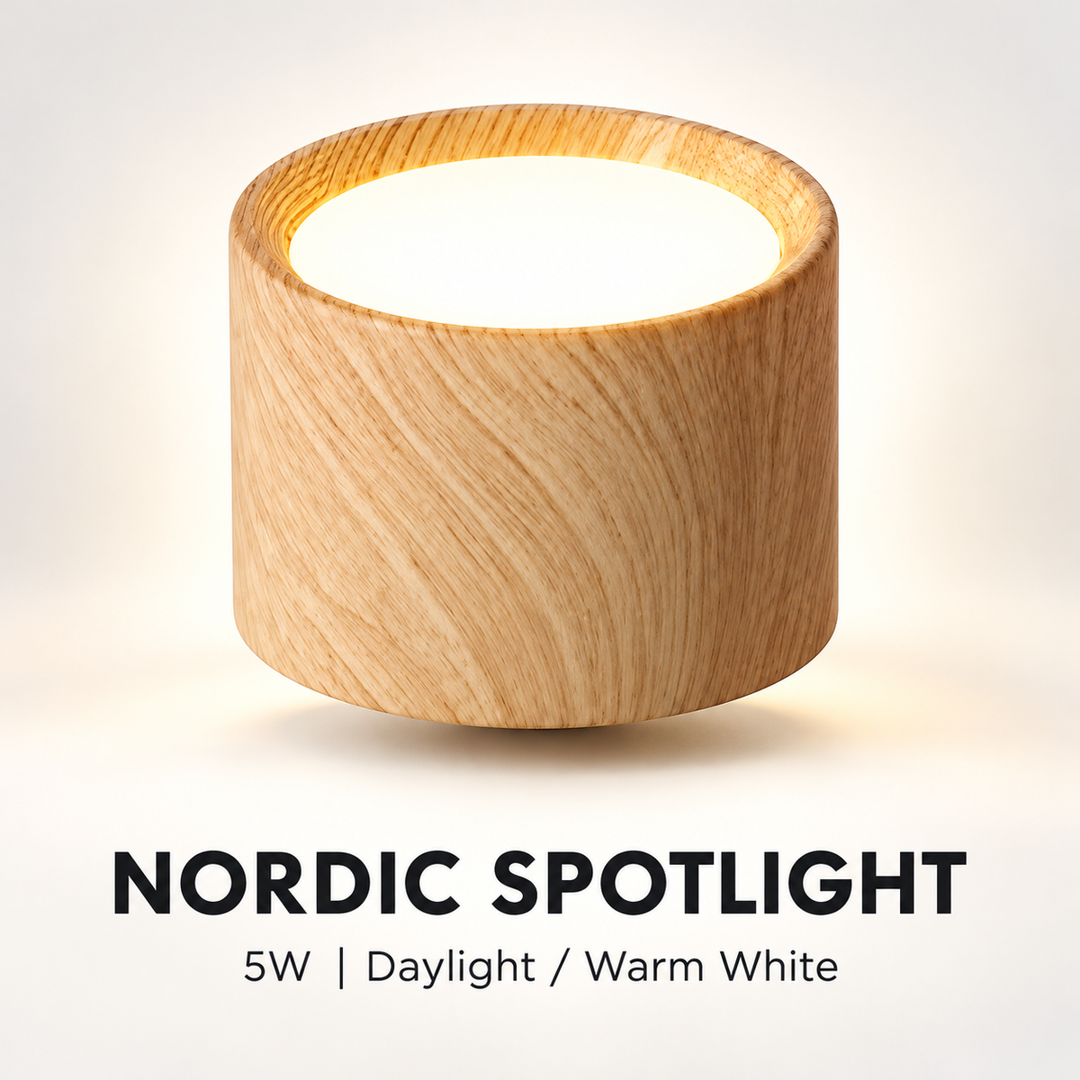 Nordic Wood Design Spotlight LED Surface Downlight 5W Scandinavian 4HOME SINGAPORE
