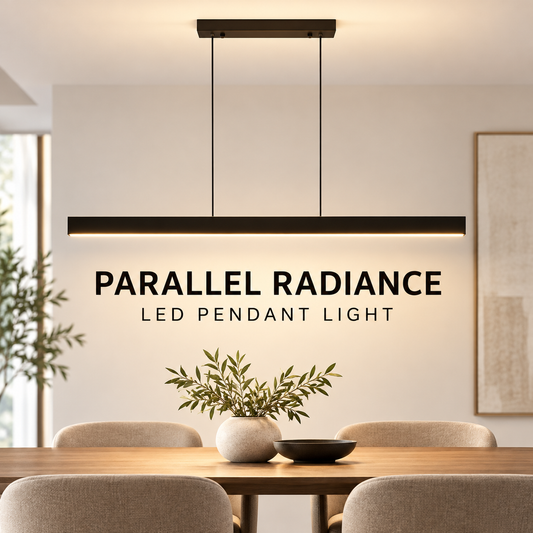 Premium Minimalist Black linear Parallel Radiance Pendant Light