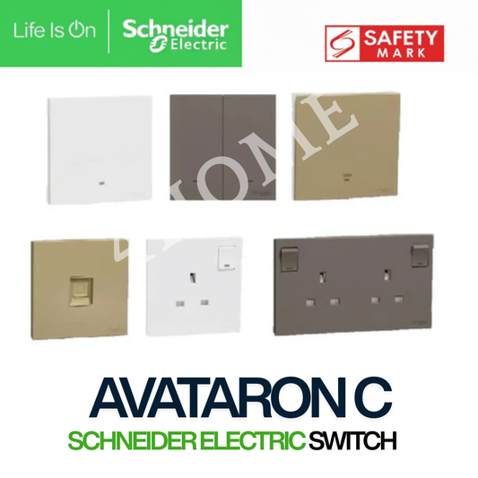 Schneider Avataron C Switch Socket Wine Gold Dark Grey White 4HOME SINGAPORE