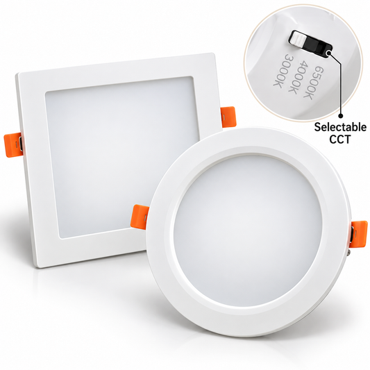 LED Recessed Downlight 12W 18W | Selectable CCT 3000K 4000K 6500K | Round Square Ceiling Light | 1200LM 1800LM | HDB BTO Singapore