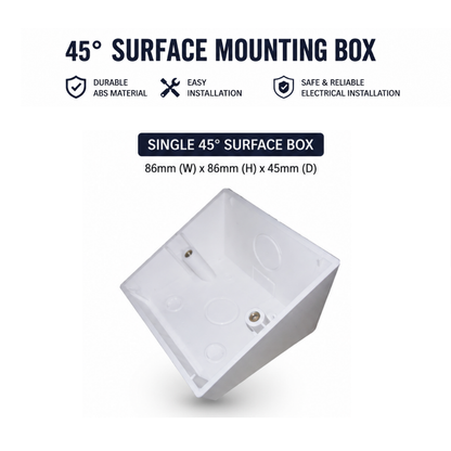 Single 45degree PVC Mounting Box 4HOME SINGAPORE