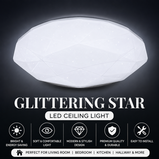 Sparkling Star Design LED Ceiling Light Tri-tone Daylight Warm White cool white