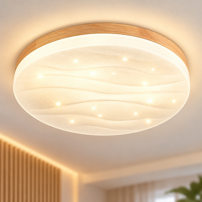 优质闪亮实木北欧 LED 吸顶灯三色调马卡龙汉堡 4HOME 新加坡