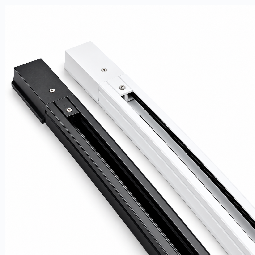 Track rail 1m 1.5m 2m 3m in black and white with groove
