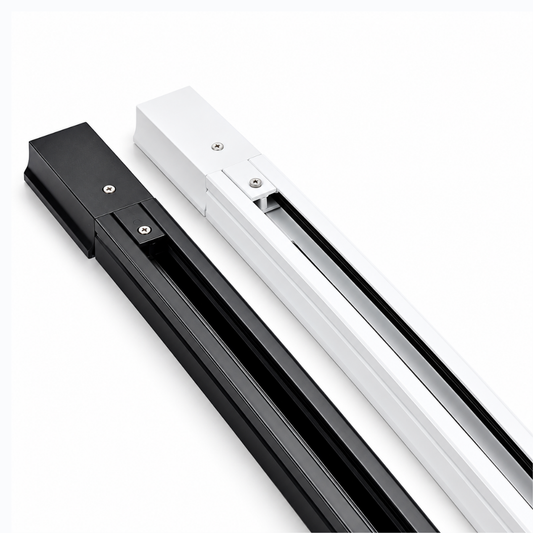 Track rail 1m 1.5m 2m 3m in black and white with groove