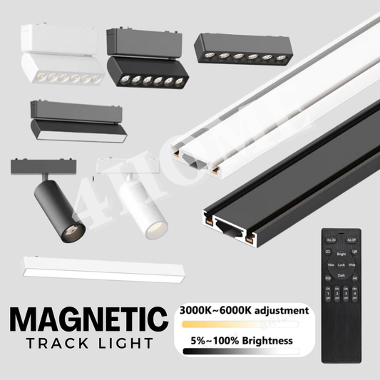 Ultra Slim Magnetic Track Light System Black White TRITONE Dimmable Remote DC 48V