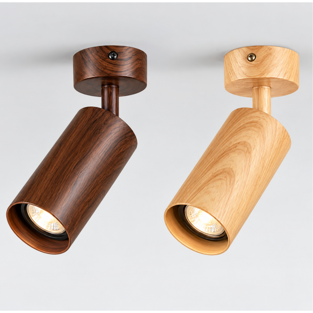 Walnut Pine Wood design GU10 Spotlight