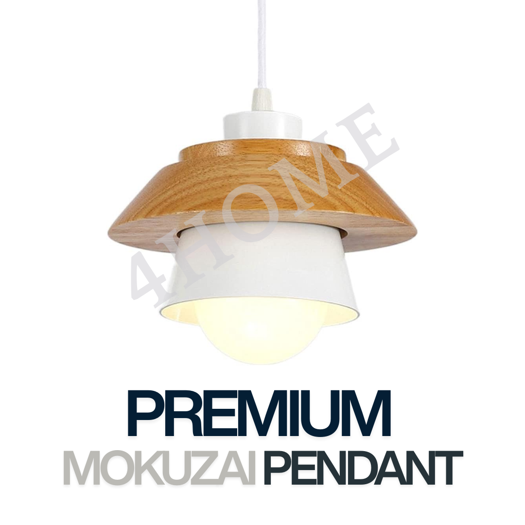 White Modern Wooden Hanging Ceiling Lamp