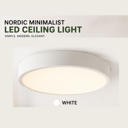 White nordic ceiling light round
