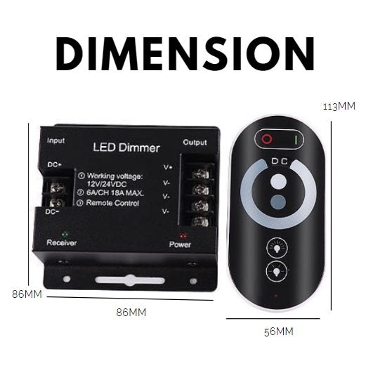 12V 24V LED Dimmable Dimmer Remote Control for strip light 4HOME SINGAPORE - 4HOME