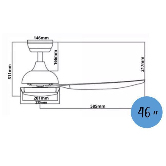 Bestar Star-3 Ceiling Fan with 24W LED Light 36inch 46inch 56inch 36" 46" 56" STAR3 4HOME SINGAPORE - 4HOME