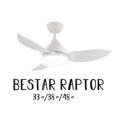 Bestar Raptor Ceiling Fan with 24W LED Light 33inch 38inch 48inch 33" 38" 48" 4HOME SINGAPORE - 4HOME