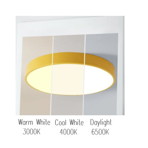 4HOME SINGAPORE 18W 24W 36W Black White Green LED Nordic Minimal Ceiling Light - Daylight Warm White Tri-tone Macaron - 4HOME