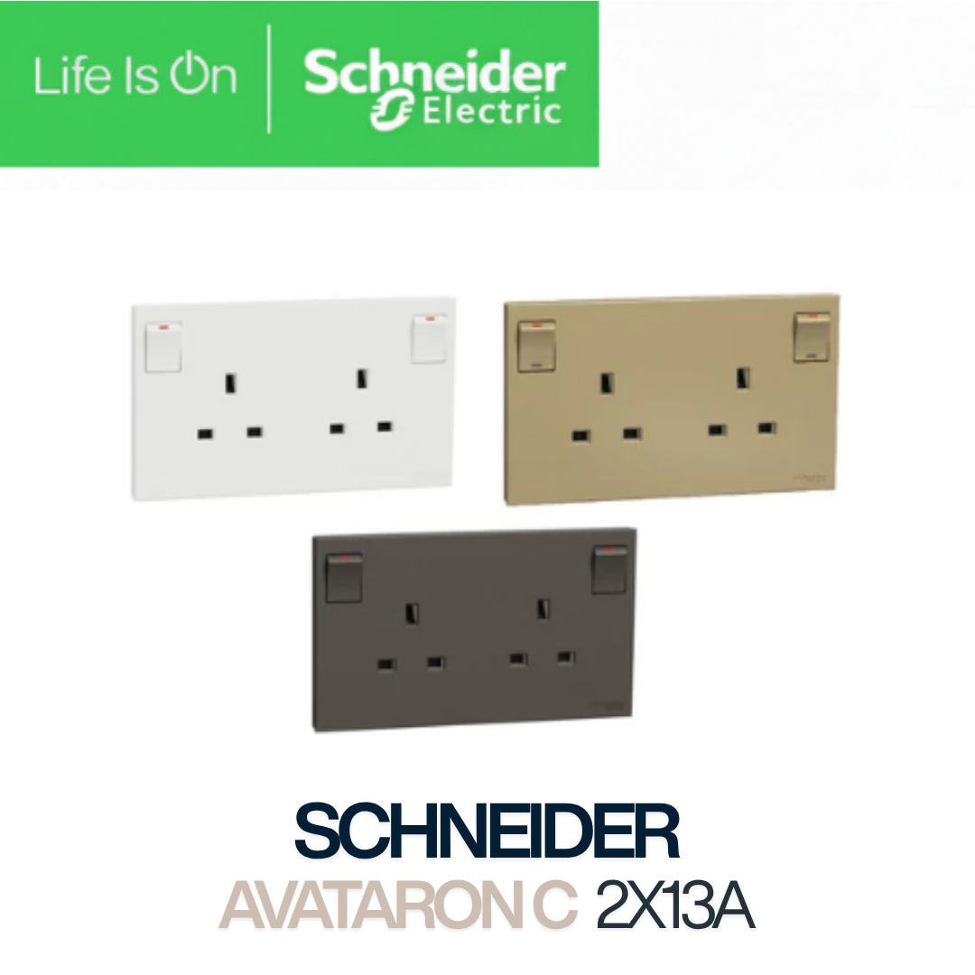 AVATARON C 2x13a double socket Dark Grey Wine Gold White