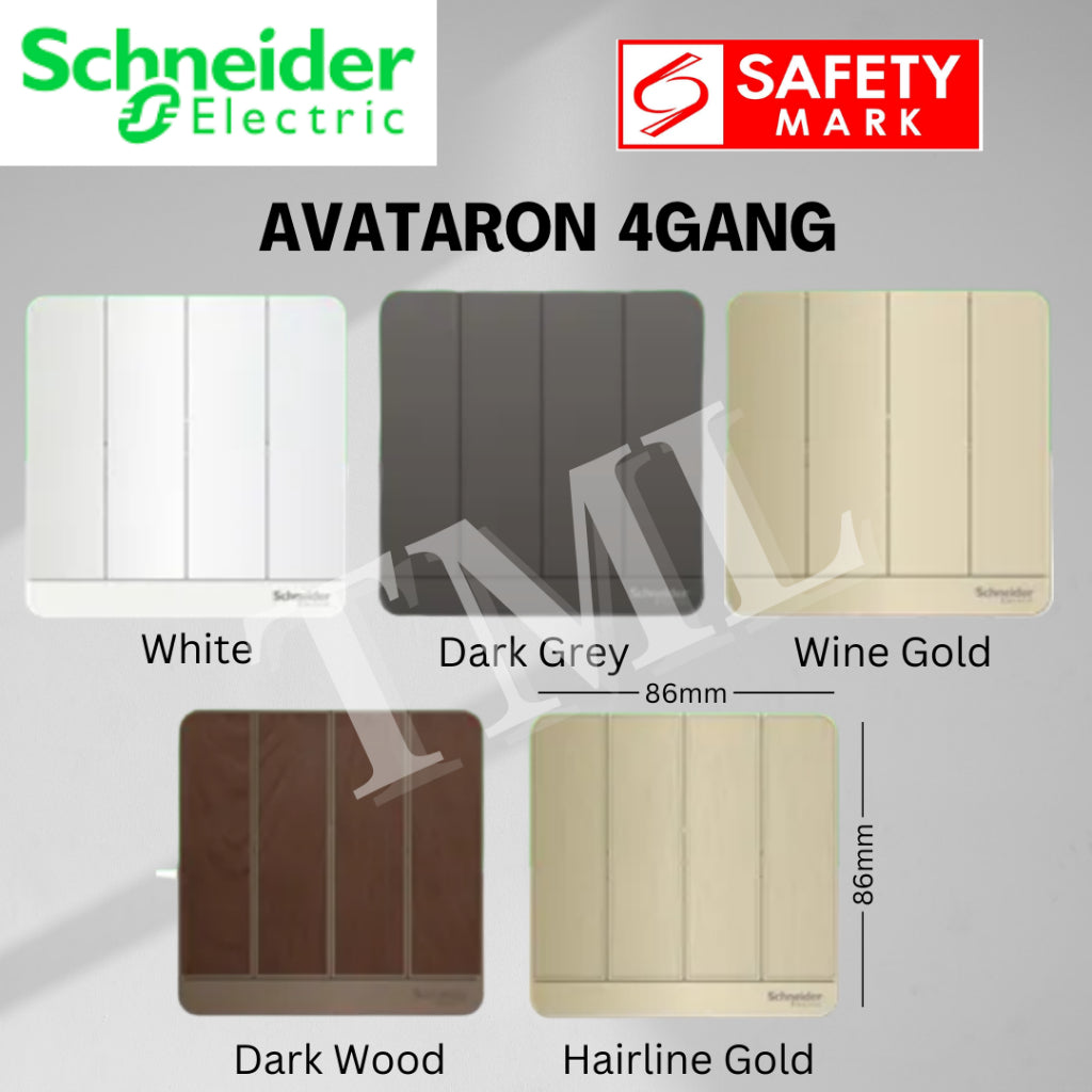 avataron dark wood hairline gold 4gang