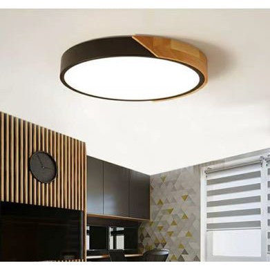 4HOME SINGAPORE 18W 24W 36W Nordic LED Ceiling Light Black White Wood Frame - 4HOME